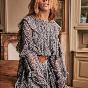 Sézane Lali Dress in Blooming Blue